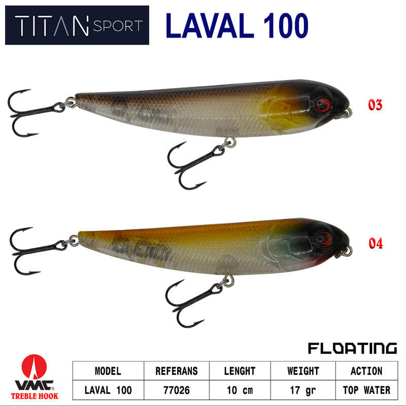 Titan Laval 10 cm 17 gr TopWater Maket Balık
